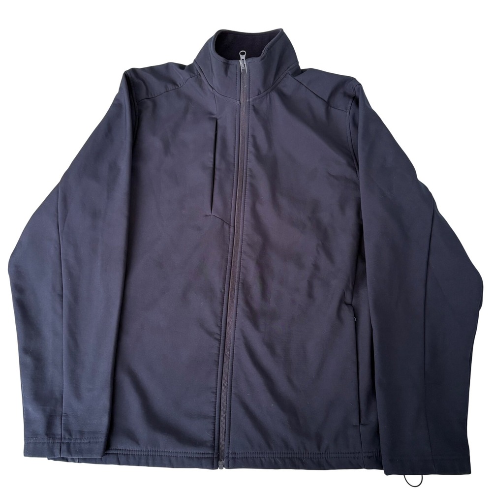 Lands End Mens Softshell Fleece Lined Jacket Navy Blue Full Zip Size M 38-40